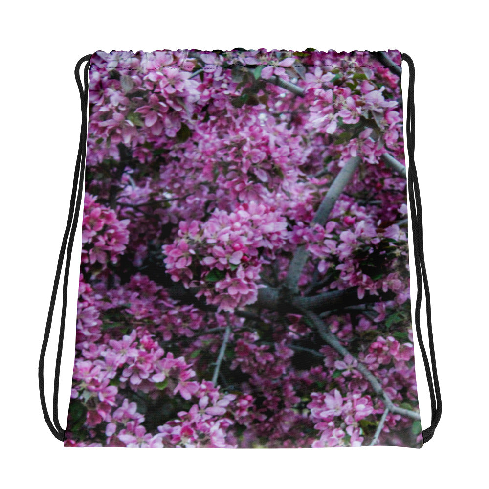 Cherry Blossom Dreams Drawstring Bag